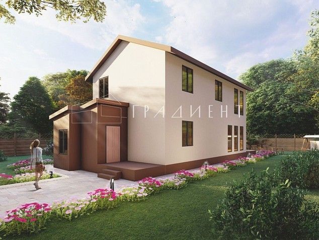 Типовой проект каркасного двухэтажного загородного дома площадью 180,3 м2