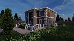 Разработали архитектурный проект двухэтажного загородного дома GTC-143