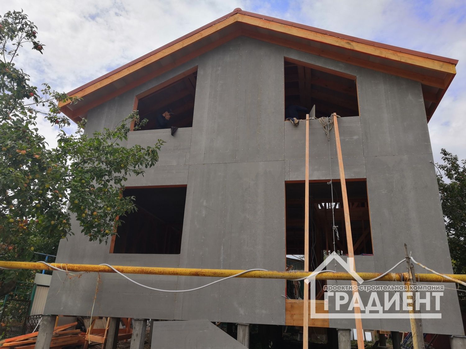 На Сухой Самарке продолжаем строительство каркасного дома с площадью 120м2