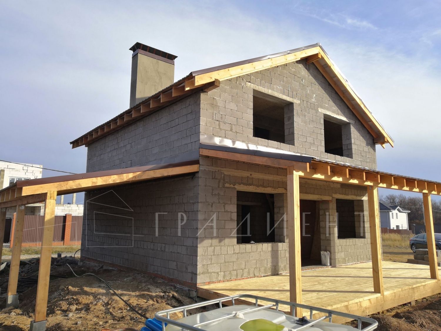 Завершили строительство дома из керамзитобетона 140 м² в п.Калинка