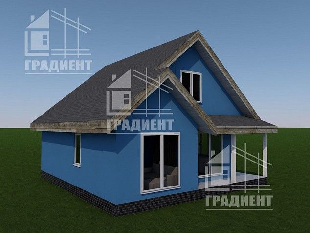 Проект GT-89 двухэтажного загородного дома с мансардой, для круглогодичного или сезонного проживания